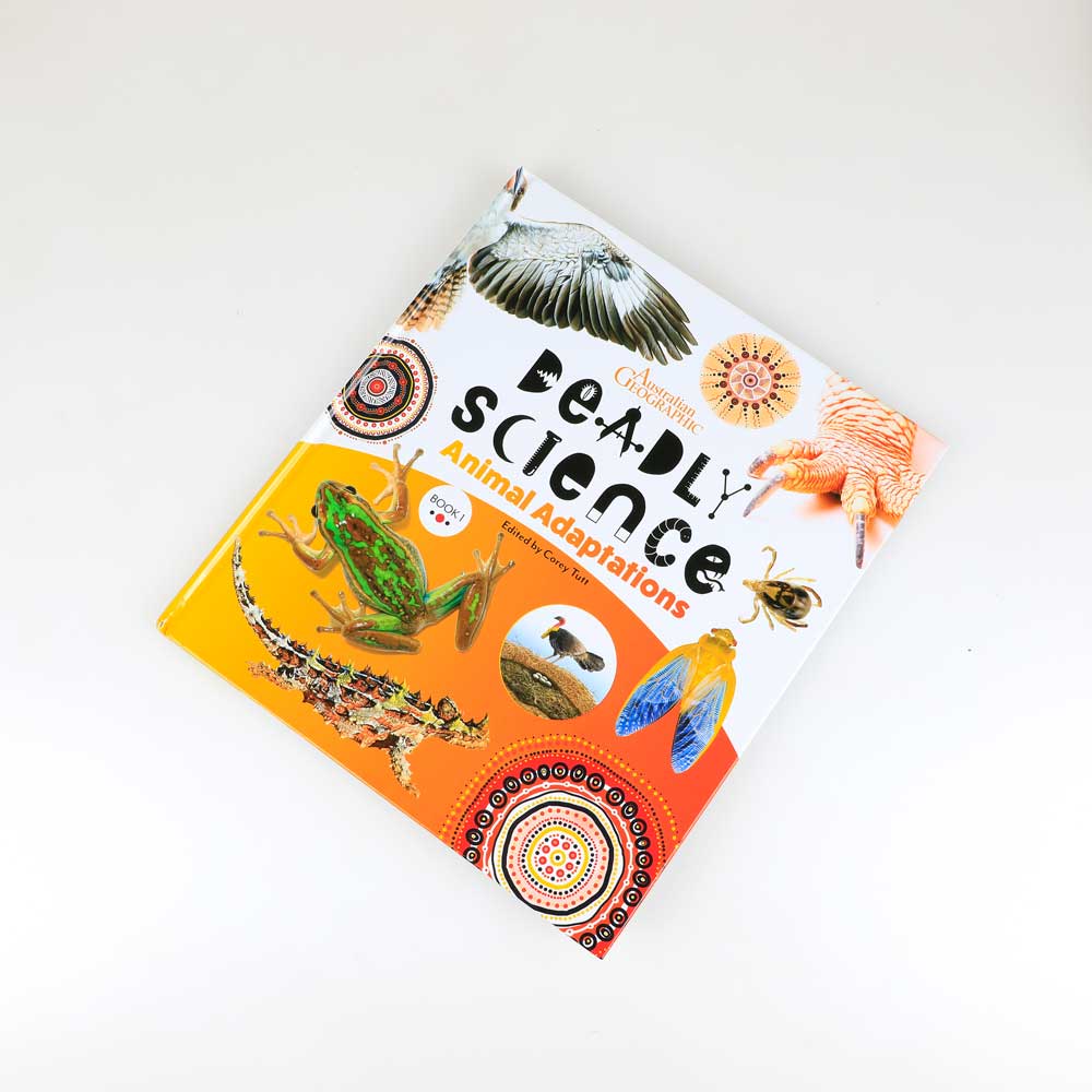 Deadly Science Animal Adaptations Primary aged science text photographed on white. Australian Museum shop online