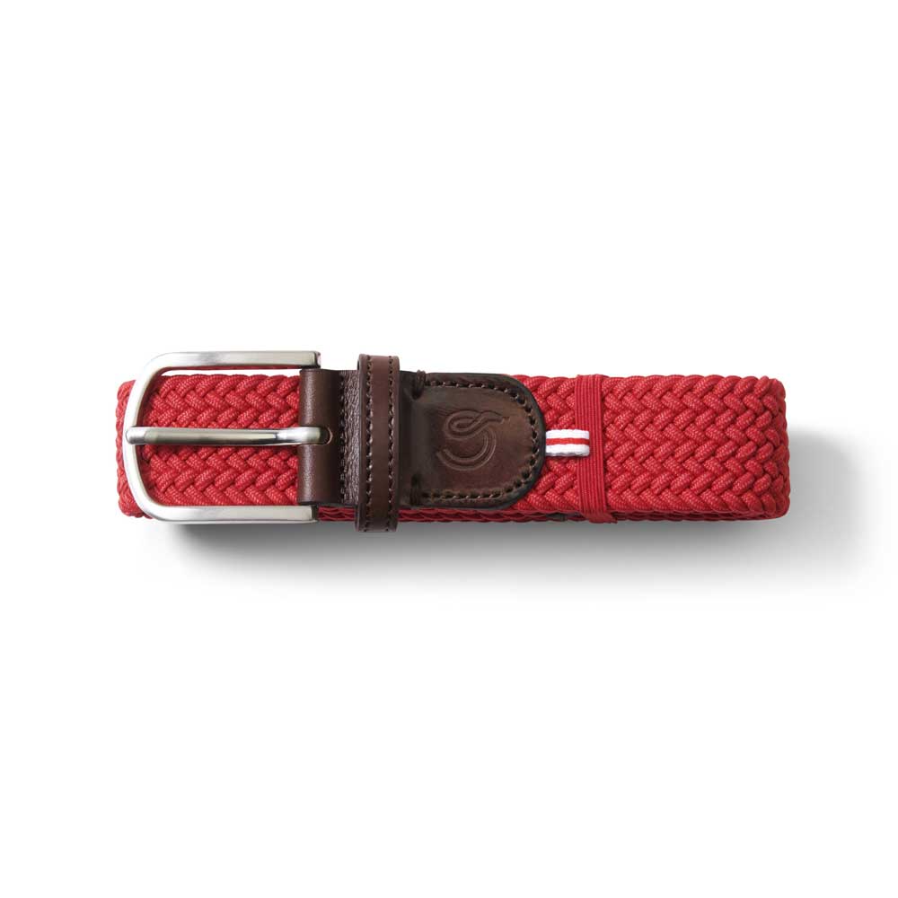 La Boucle Brussels belt. Braided elastic, leather, metal buckle. Australian Museum Shop online
