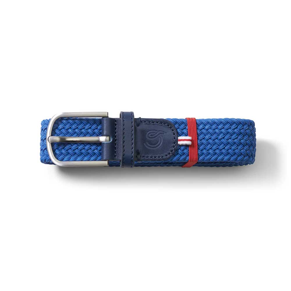 La Boucle Monte Carlo belt. Braided elastic, leather, metal buckle. Australian Museum Shop online