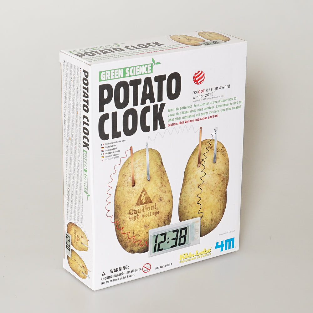 Potato clock kit on white background
