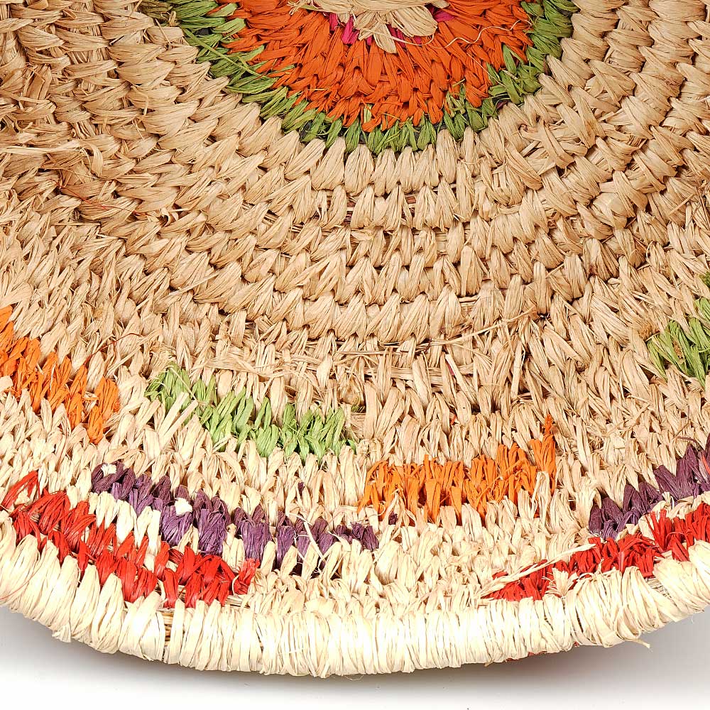 Handwoven basket Margaret Dodd - Tjanpi Desert Weavers Basket in Purple, Red, Orange & Green