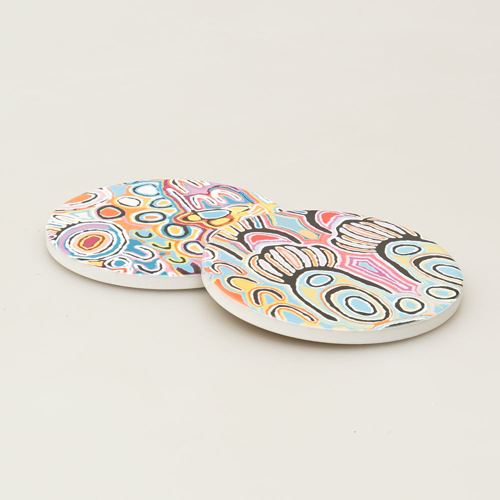 coasters featuring artwork by first nations artist Judy Watson Australian Museum shop online