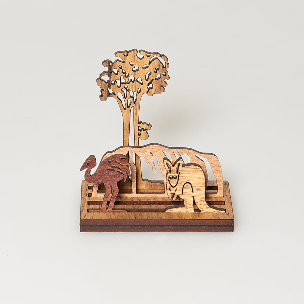 Wooden Australian scene made from sustainably sourced Australian timber