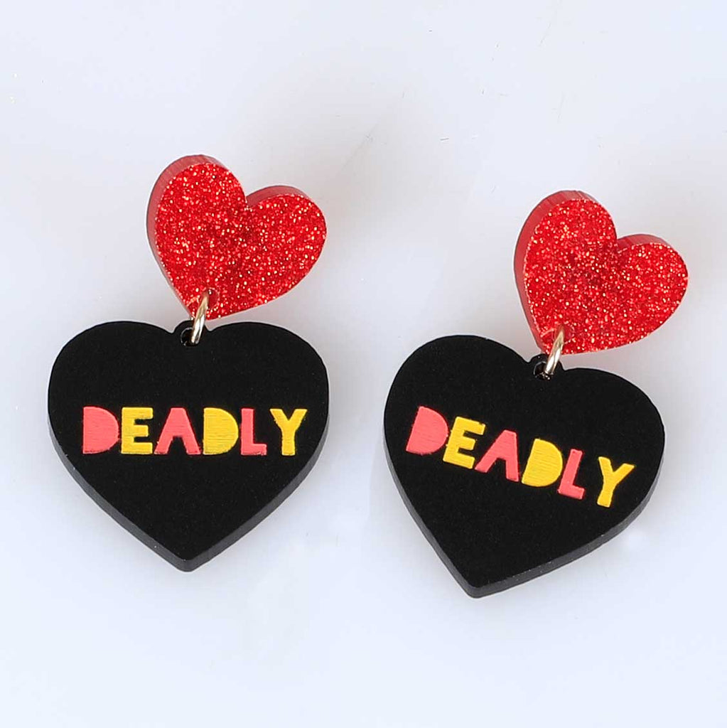 Deadly heart earrings by Haus of Dizzy Australian Museum Shop online