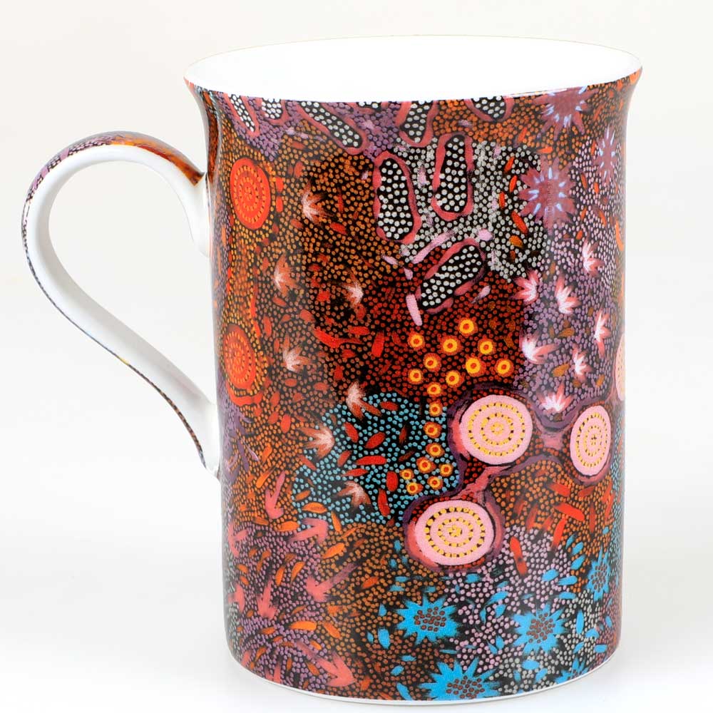 Womens Dreaming artwork by Khatija Possum, fine bone china mug Australian Museum Shop Online
