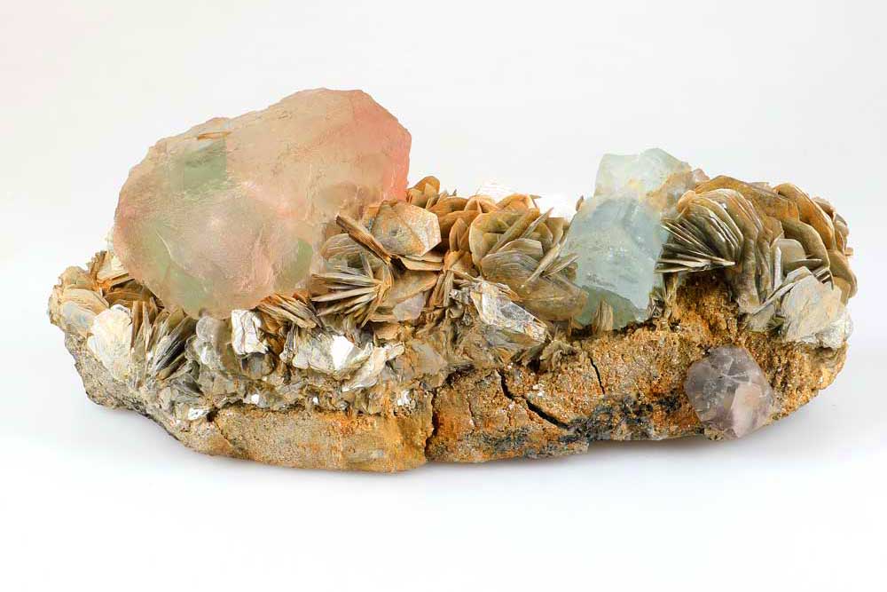 Aquamarine and Fluorite on Mica - Exquisite Mineral Specimen for Collectors