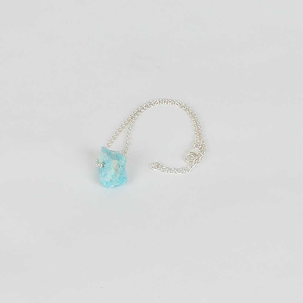 Amazonite Silver Chain bracelet on white background