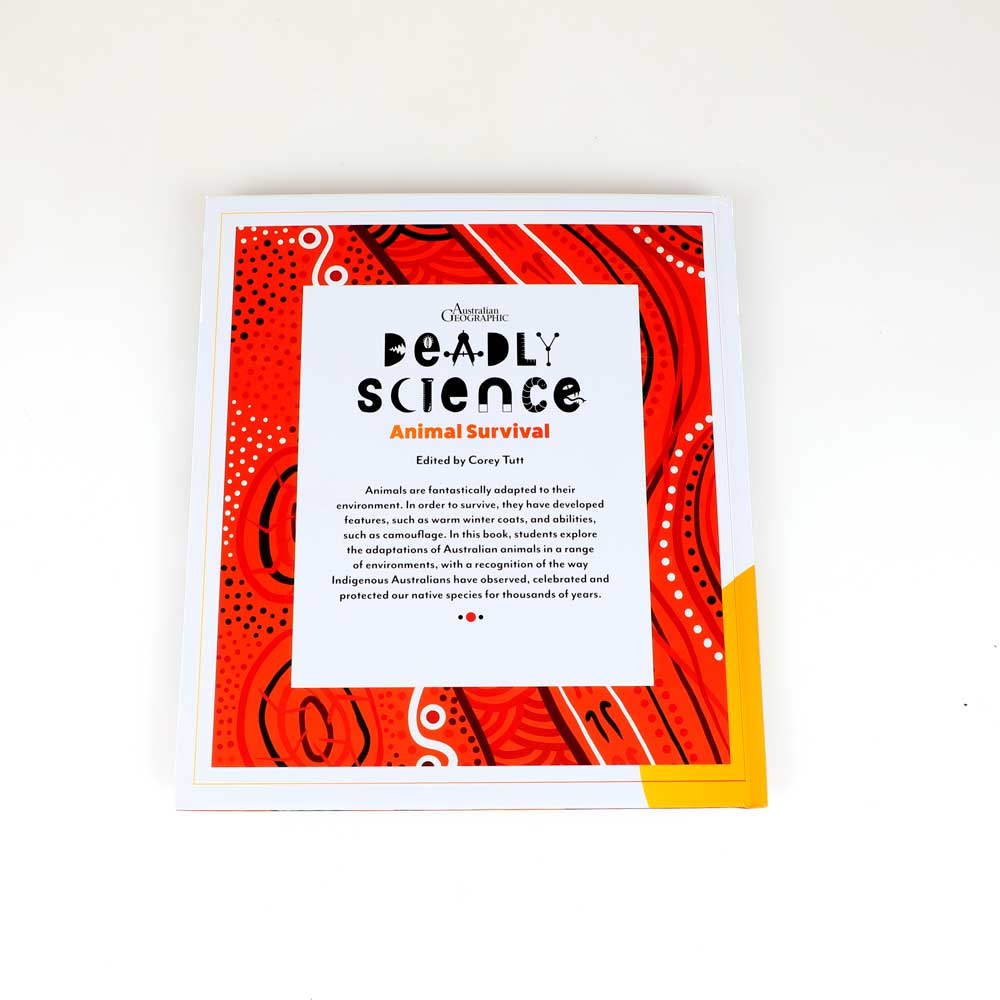 Deadly Science Animal Survival. Primary aged science text photographed on white. Australian Museum shop online