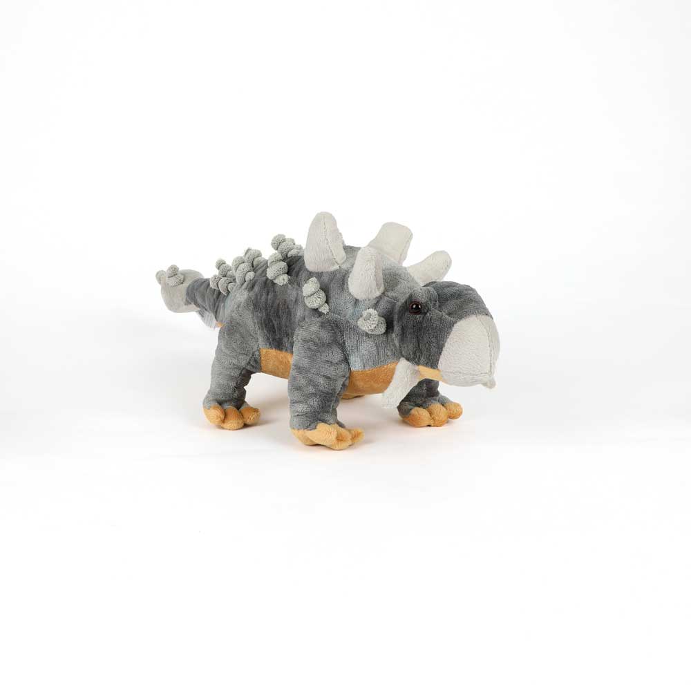 Ankylosaurus plush toy on white background