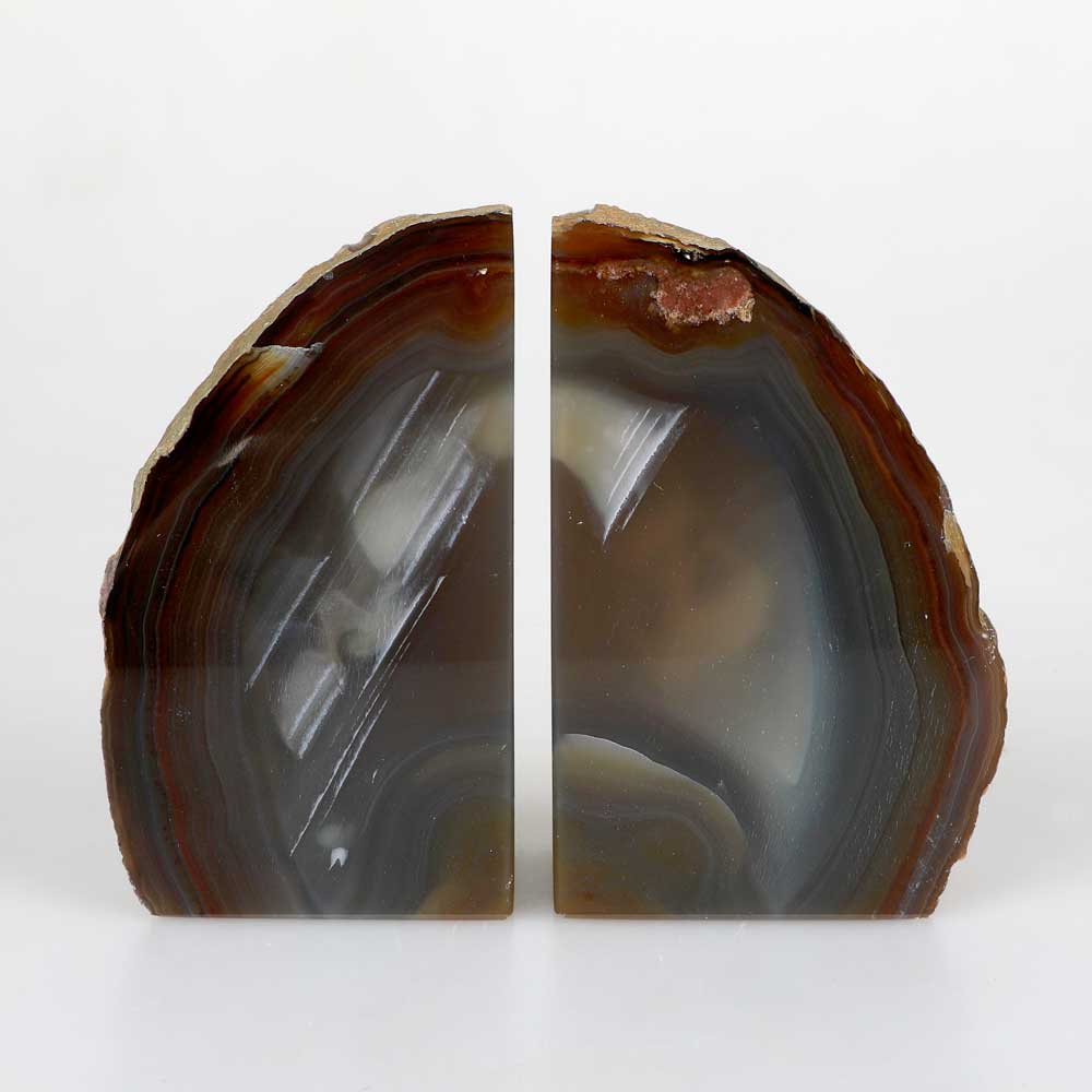 Agate bookends on white background for Australian Museum Shop online