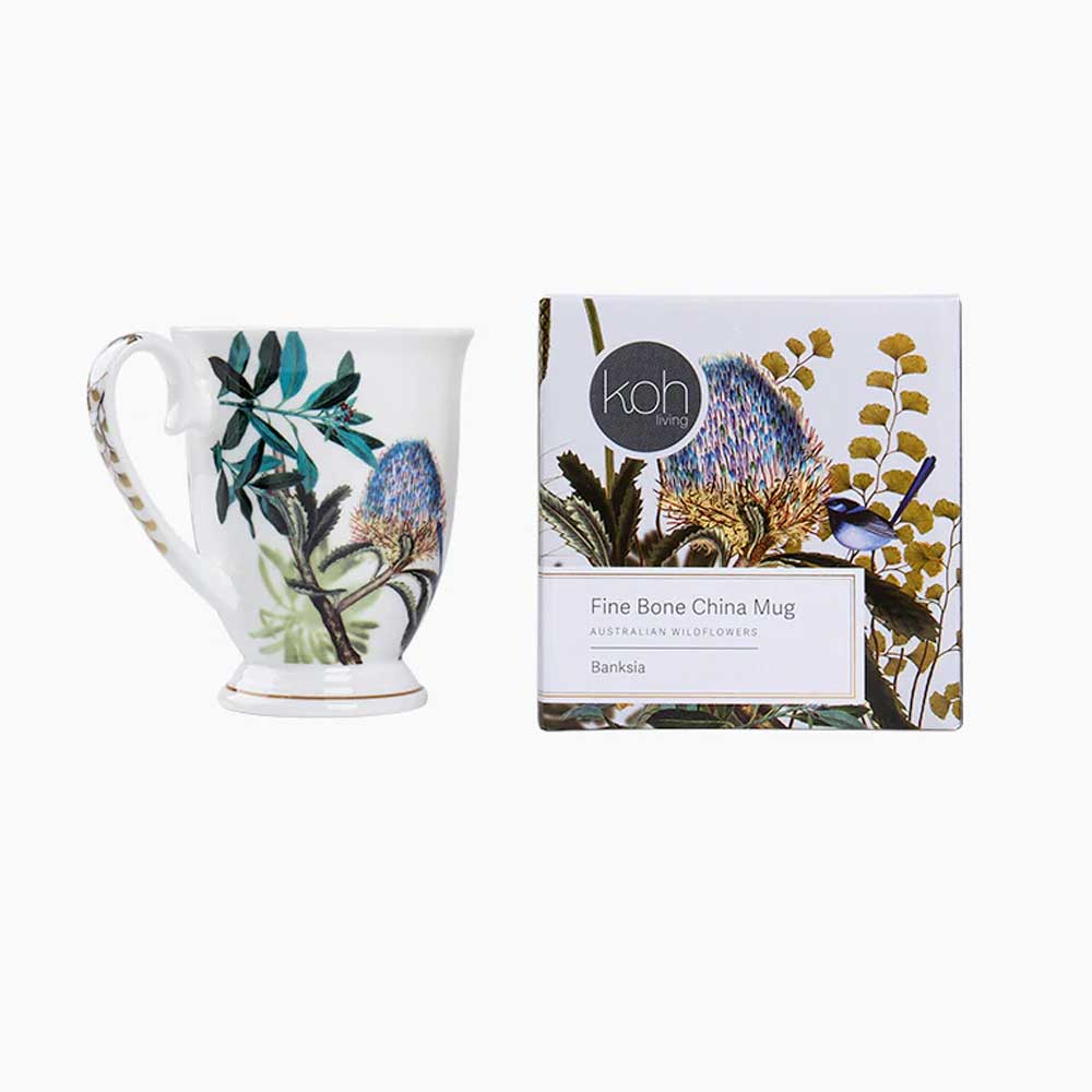 Banksia fine bone china mug and box