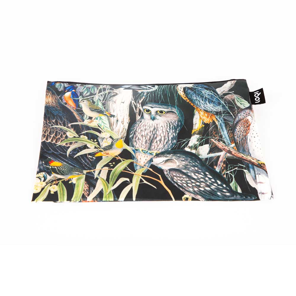Pouch with Gould illustration design Owls on a white background