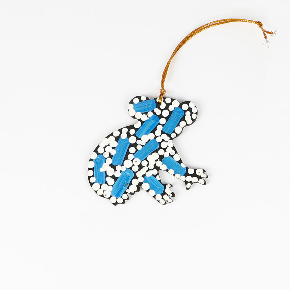 Koala hand painted ornaments from Warlukurlangu Artists Cooperation on white background