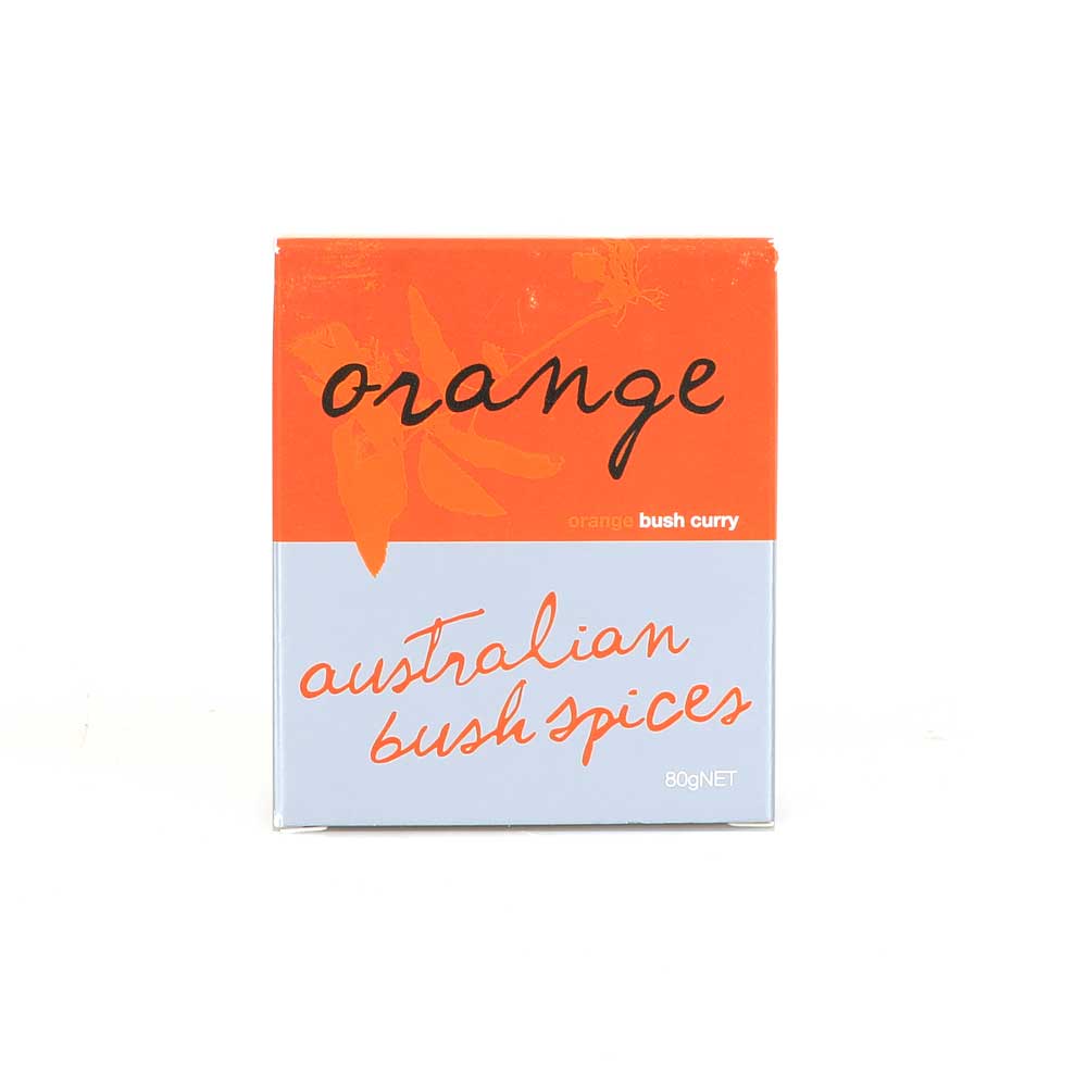 Australian Bush Spices 'Orange bush curry' blend photographed on white background for Australian Museum shop online.