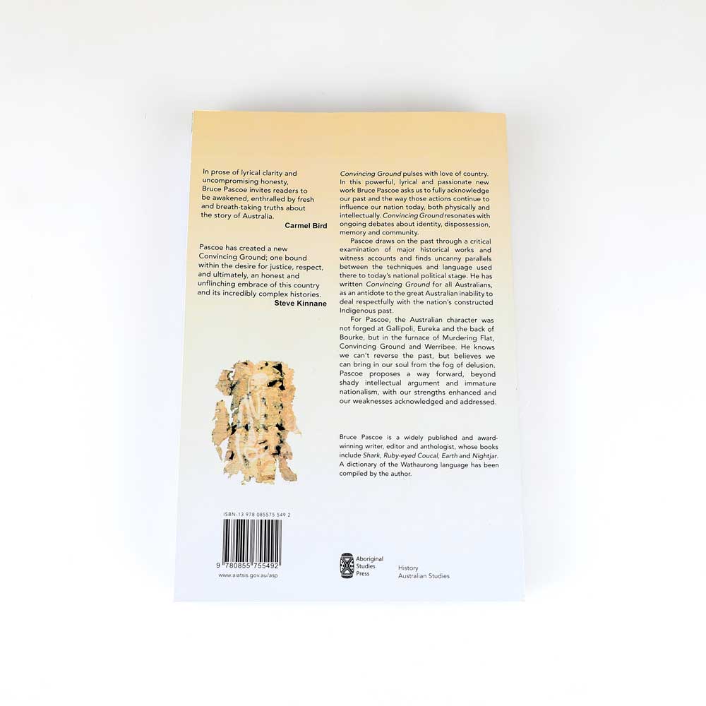 Convincing ground by Bruce Pascoe, photographed on white background. Australian Museum Shop online