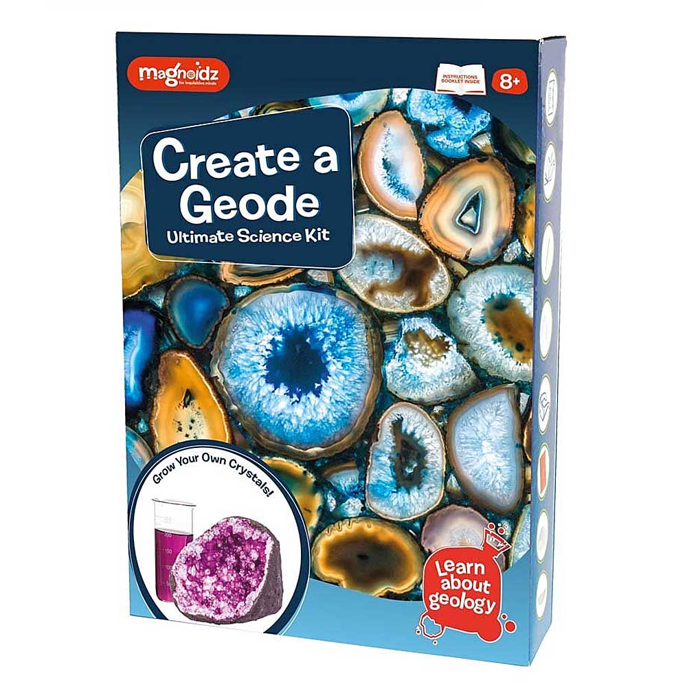 Create a geode science kit photographed on white background. Australian Museum shop online