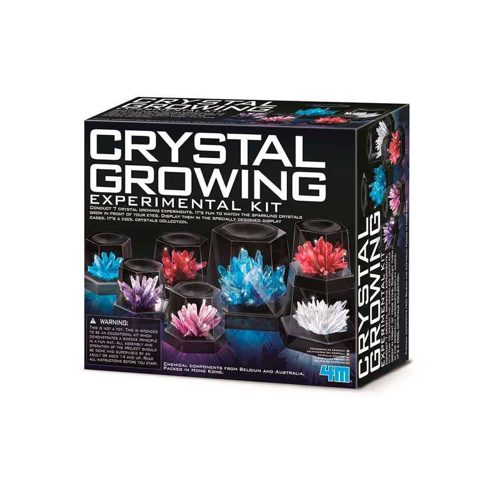 Crystal growing experiment kit on white background