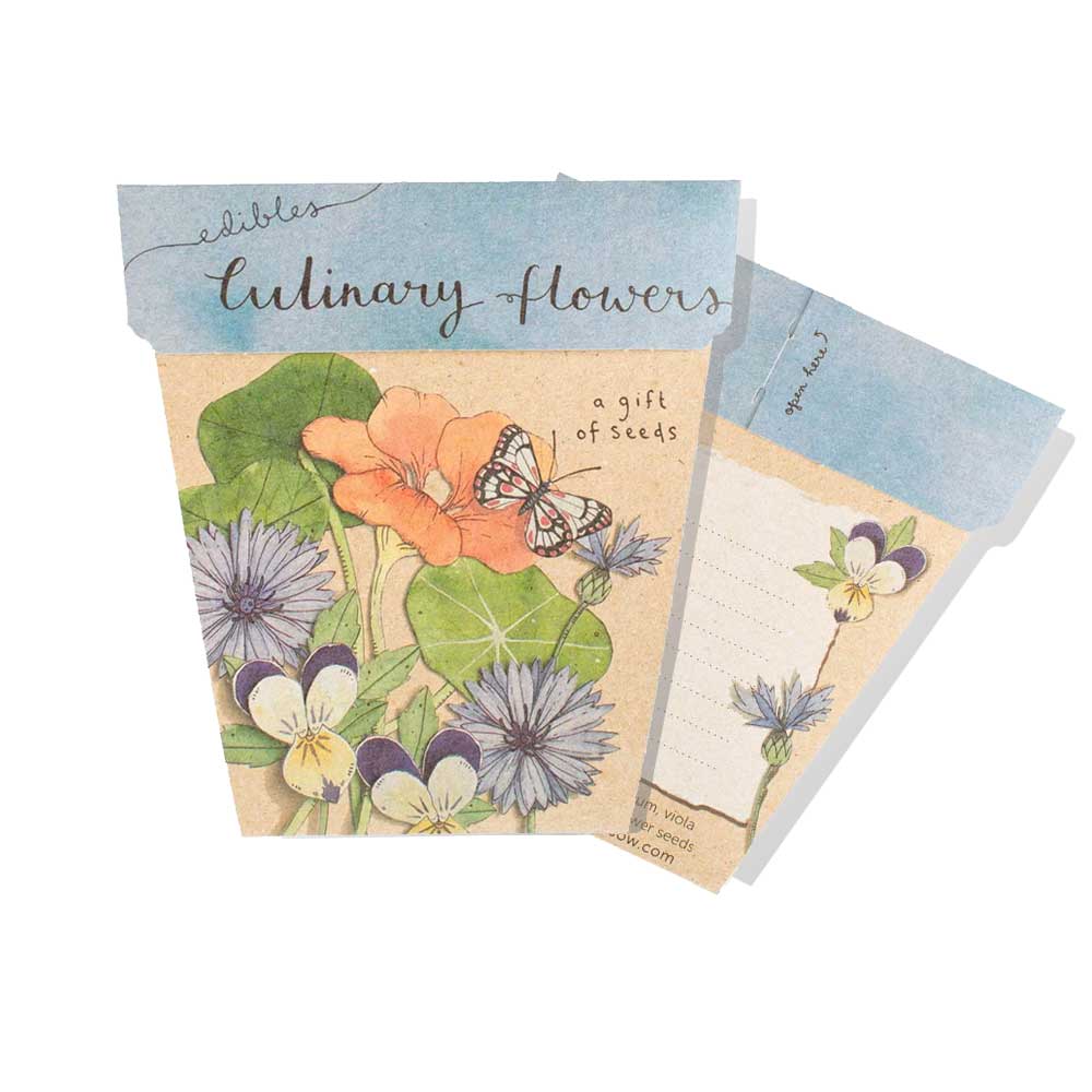 Culinary flowers seeds kit on white background. Australian Museum Shop online