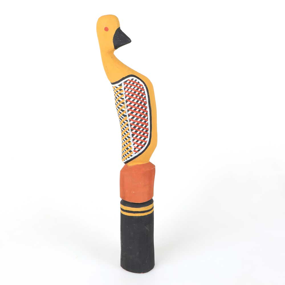 Carved ironwood bird, hand carved and painted by Tiwi artist, CJ Kerinauia. Australian Museum Shop online