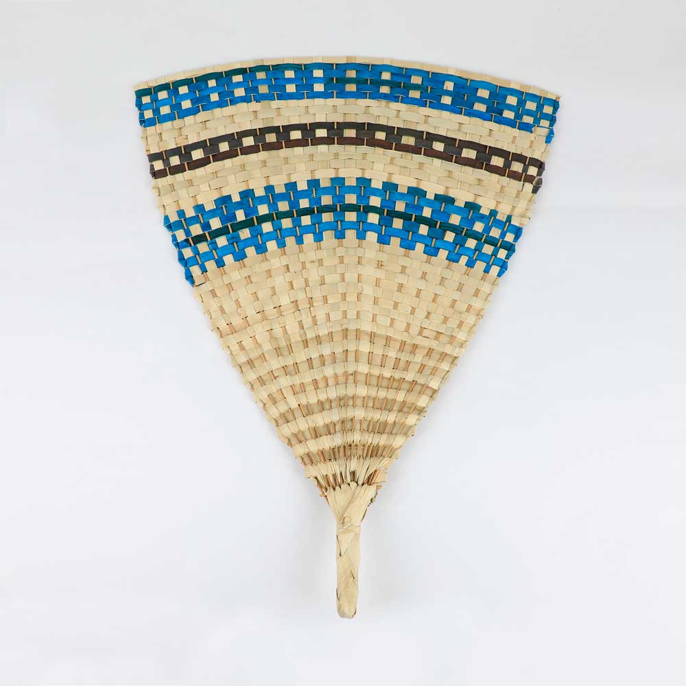 Handwoven fan from Vanuatu on white background