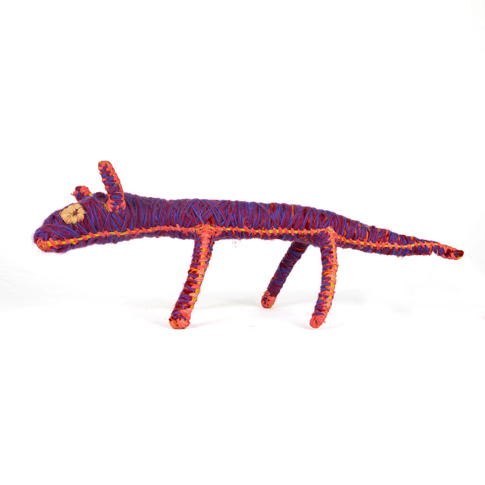 Papa Dog Sculpture by Tjanpi Weavers artist Dianne Ungukalpi Golding on white background
