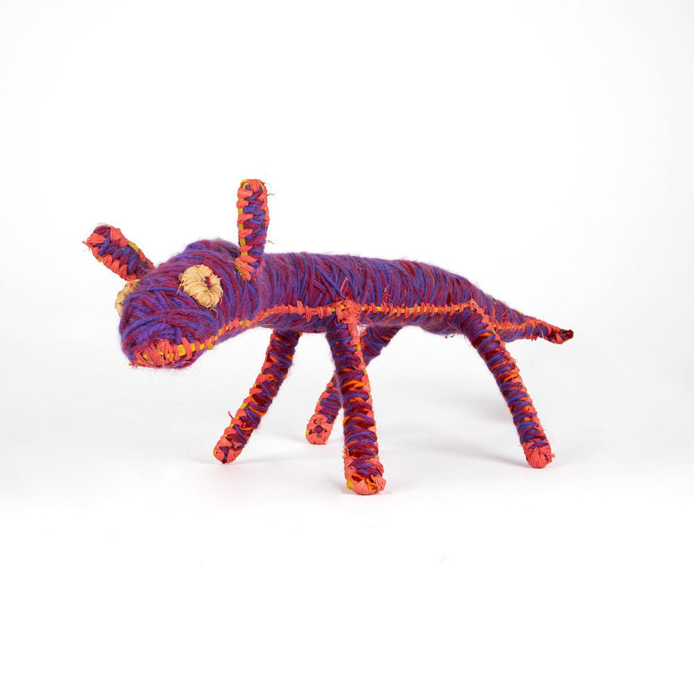 Papa Dog Sculpture by Tjanpi Weavers artist Dianne Ungukalpi Golding on white background