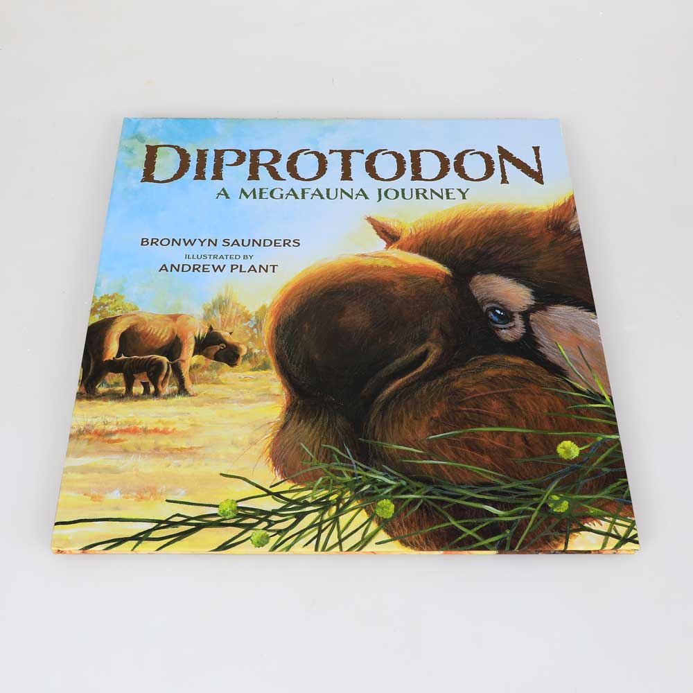 Diprotodon a mega fauna journey hardcover children's book on white background for Australian Museum Shop online