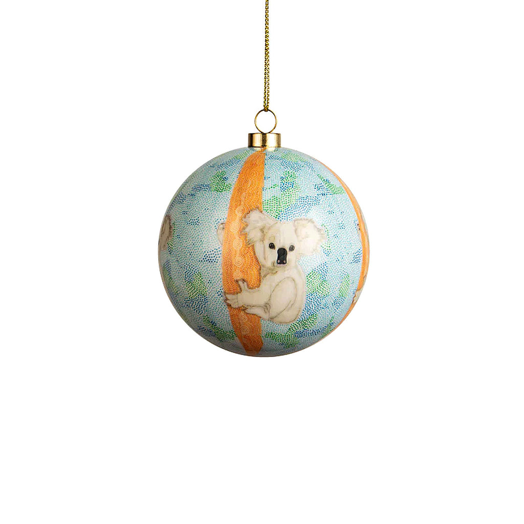 Aboriginal artwork decorative bauble on white background