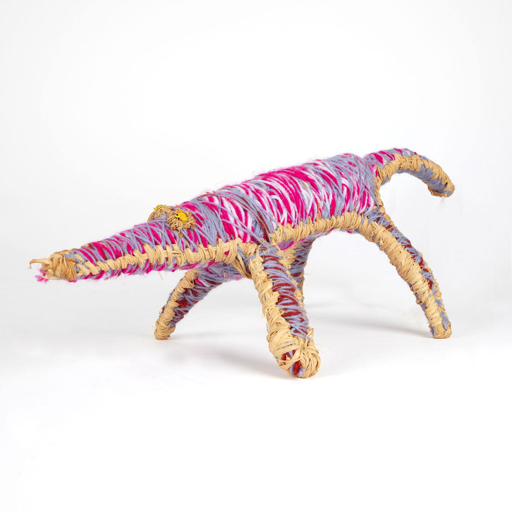 Mouse Sculpture by Tjanpi Weavers artist Tinnimai Bennet on white background