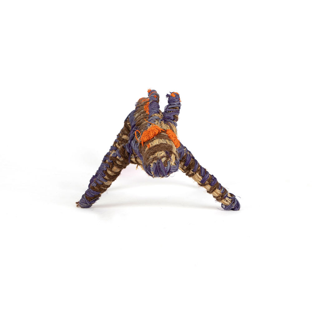 Papa Dog Sculpture by Tjanpi Weavers artist Dorcas Tinnimai Bennett on white background