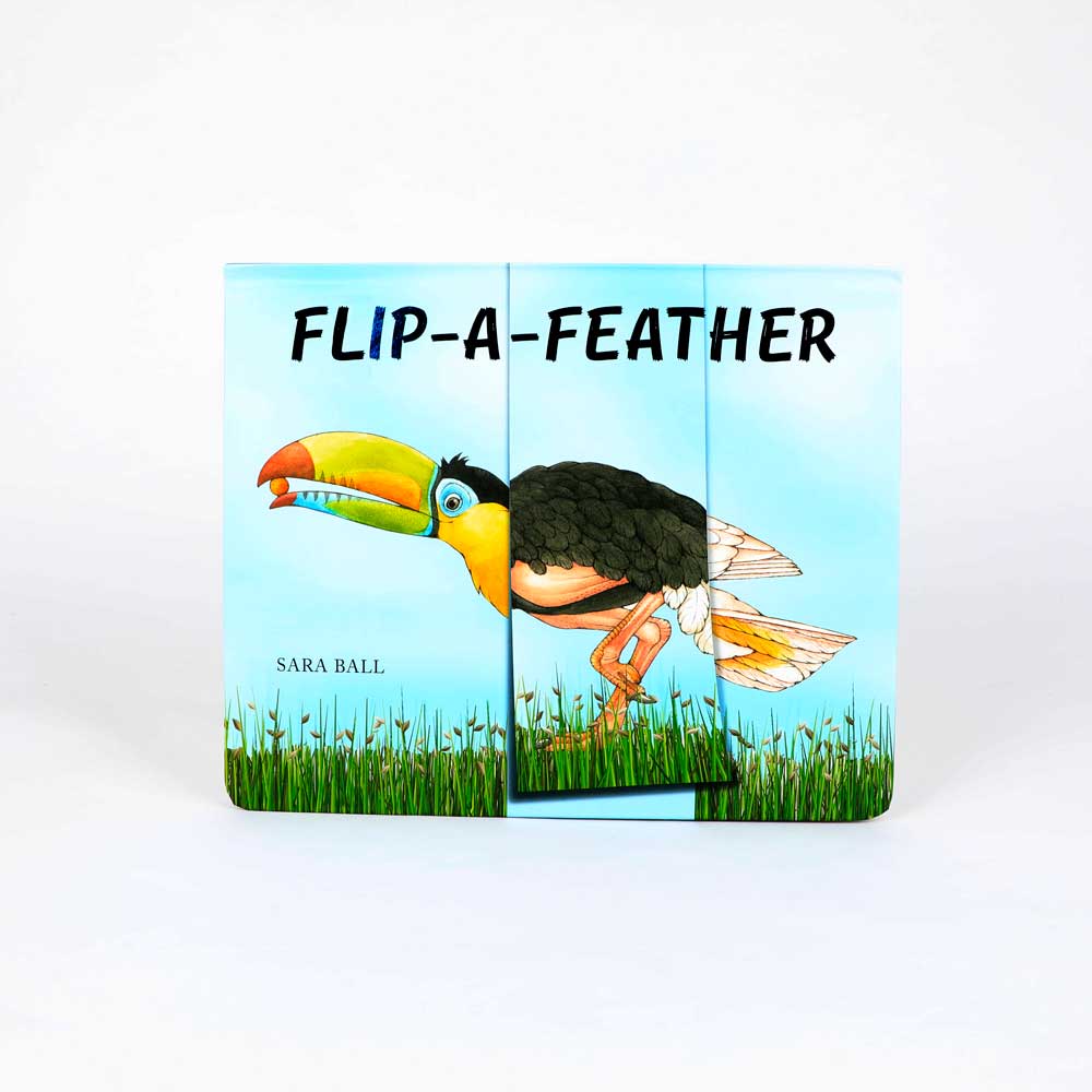 Flip-a-Feather book on white background