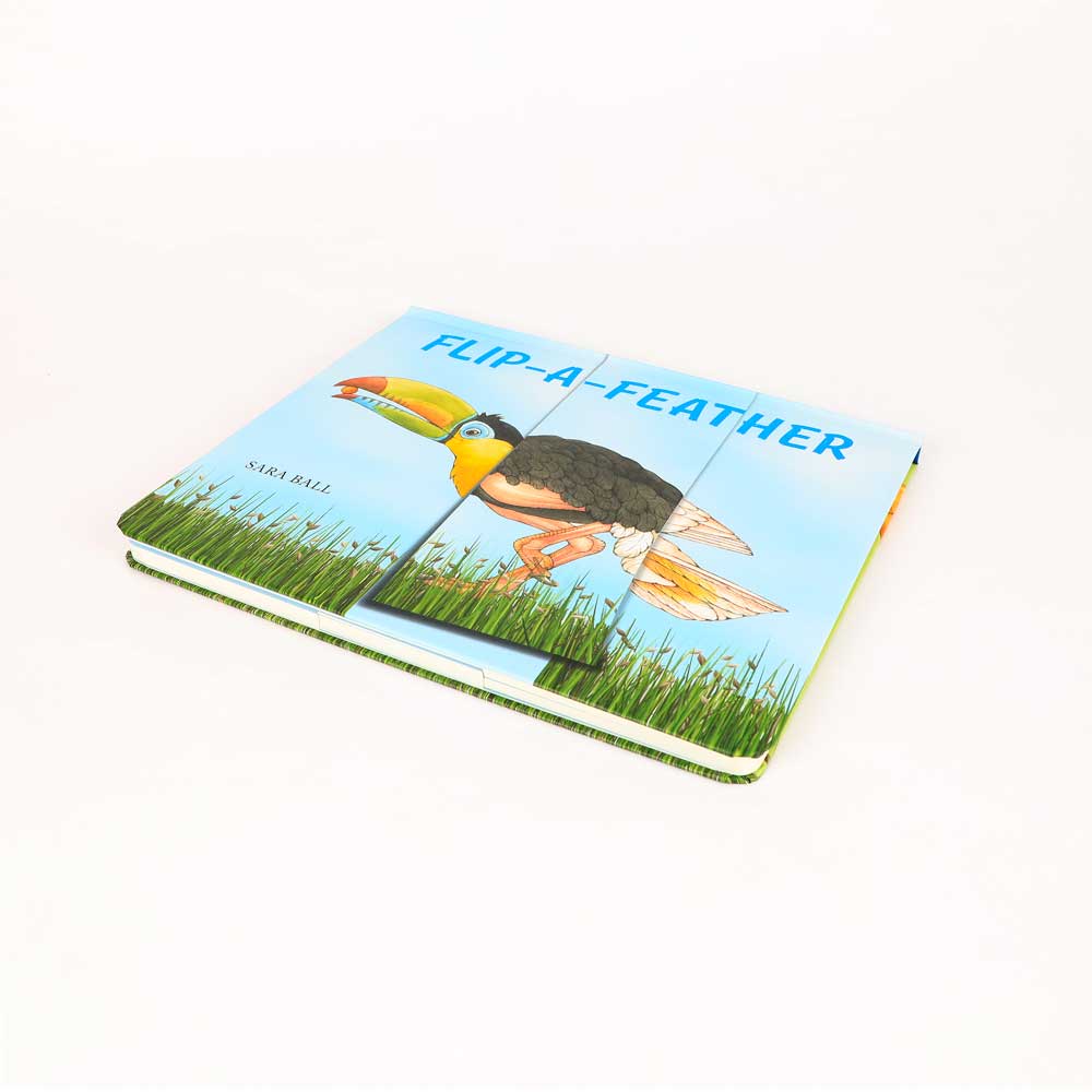 Flip-a-Feather book on white background