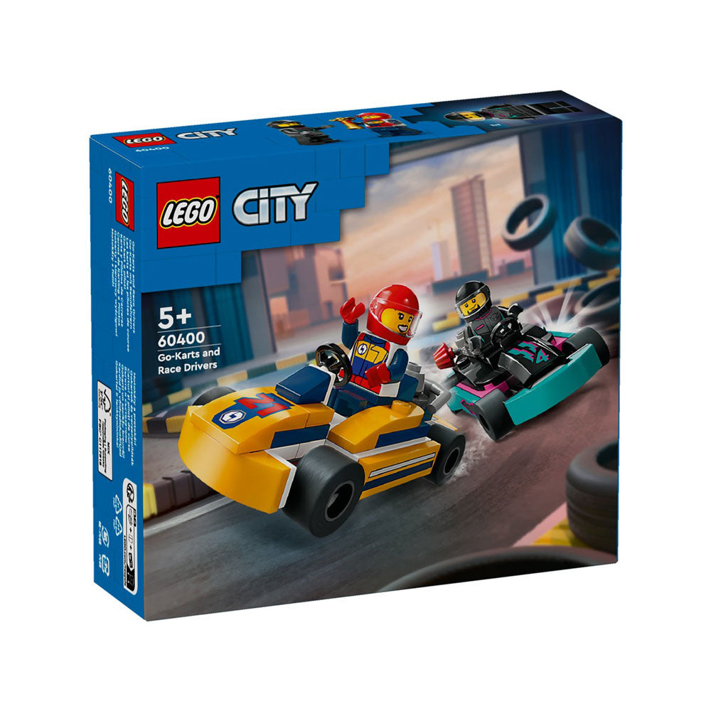 LEGO City Kart Racers set packaging with two racers and karts on a track.