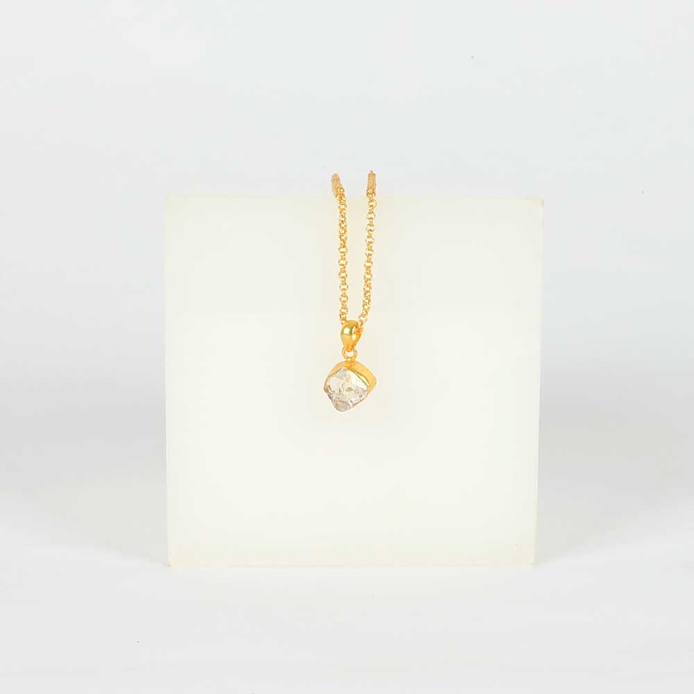 Herkimer Diamond Necklace on white background