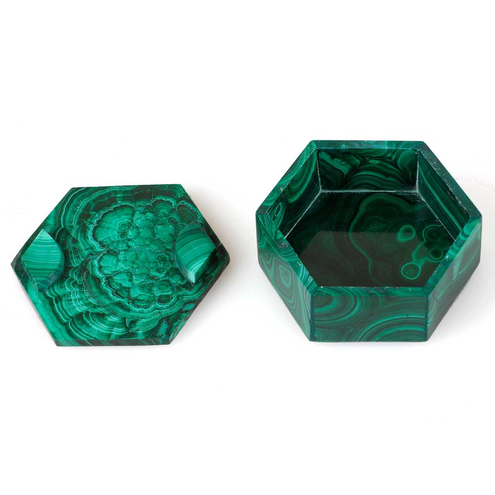 Hexagonal Malachite box Australian Museum shop online