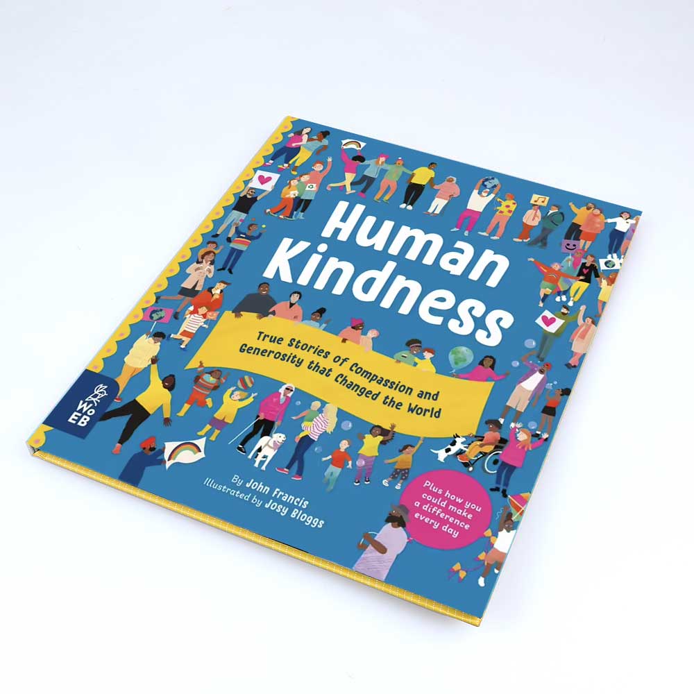 HUman Kindness, true stories of compassion and generosity that changed the world. Photographed on white background. Australian Musseum Shop online
