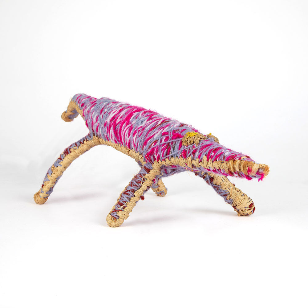 Mouse Sculpture by Tjanpi Weavers artist Tinnimai Bennet on white background