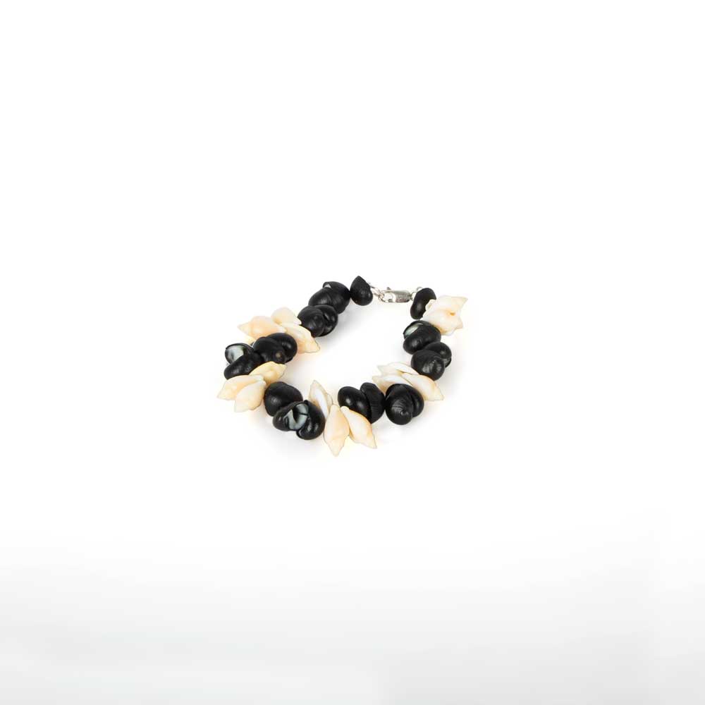 Black Crow and Kelp Shell Bracelet on white background