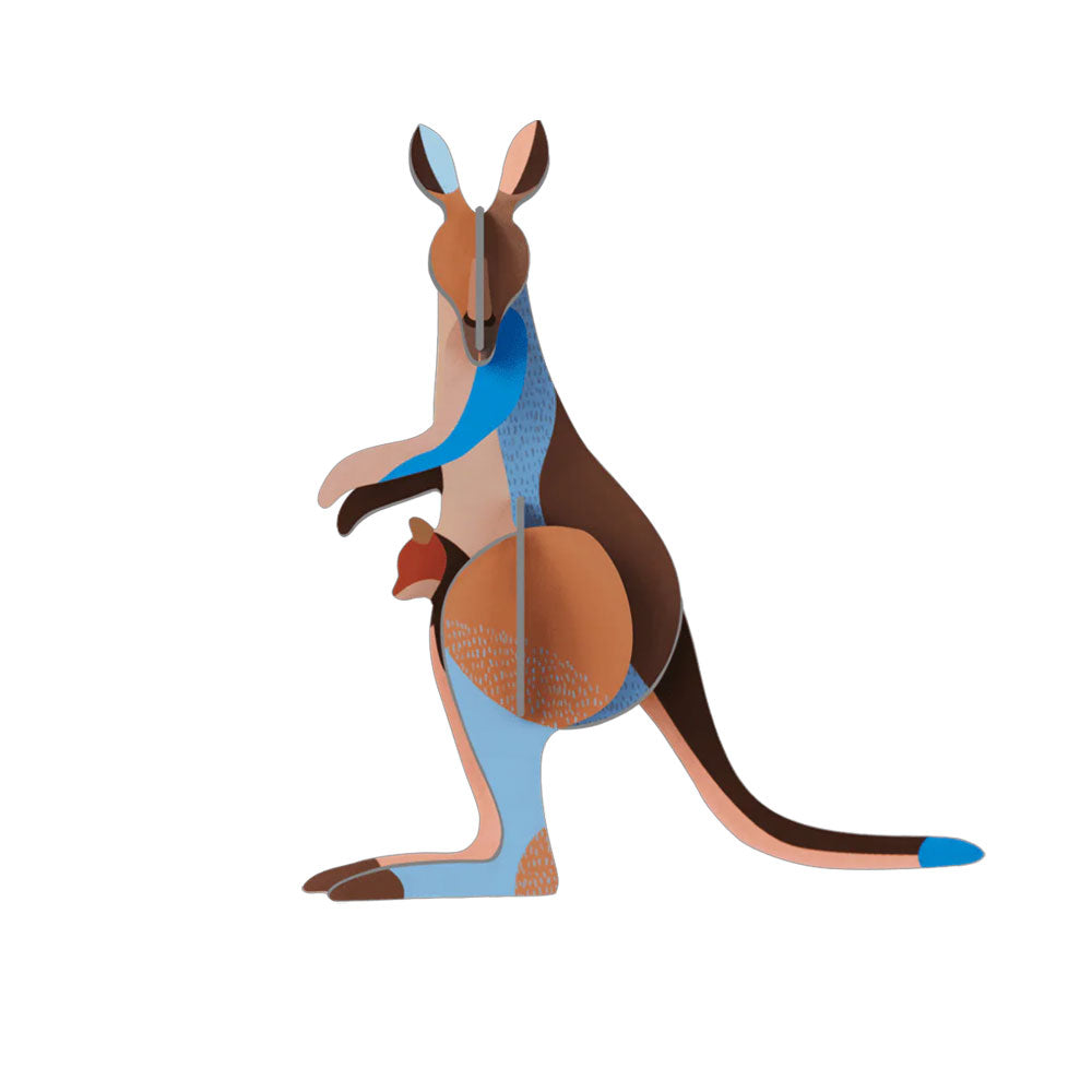 Kangaroo wall art construction kit on white background