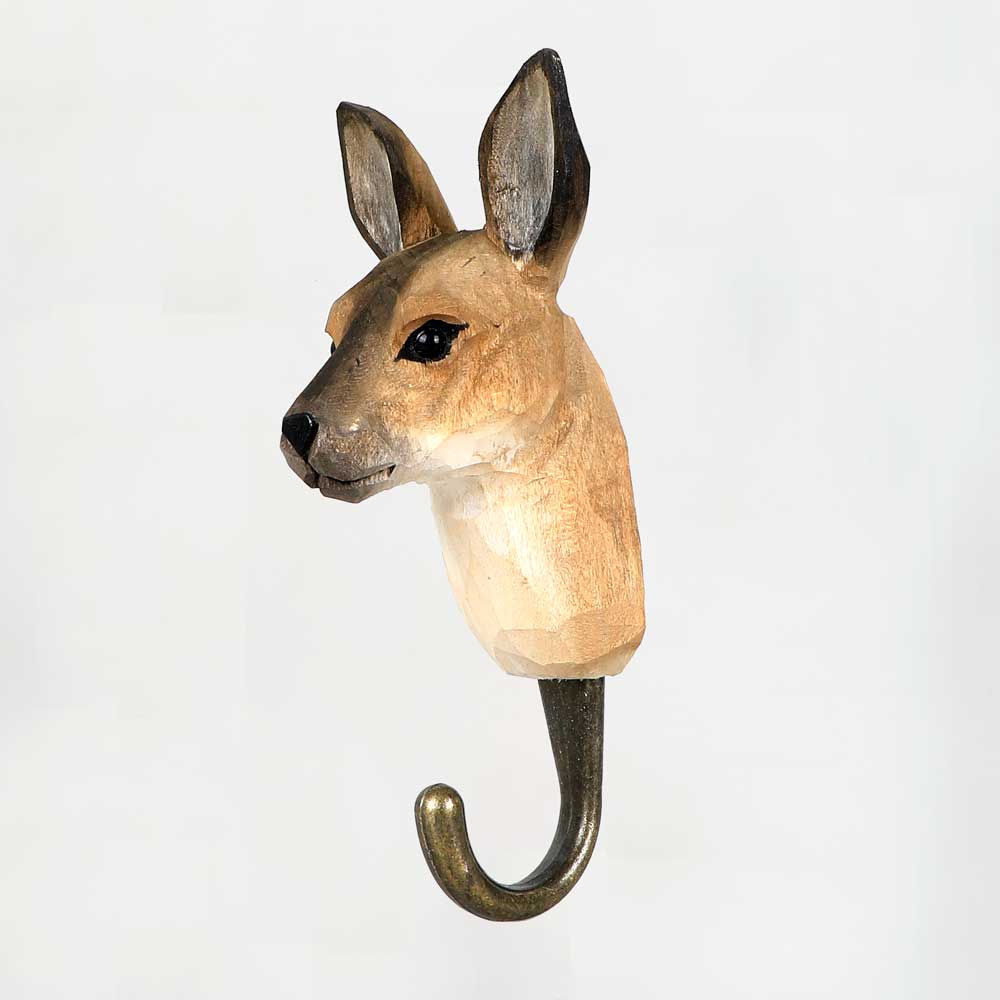 Kangaroo storage hook for wall mounting photographed on white background. Australian Museum Shop online