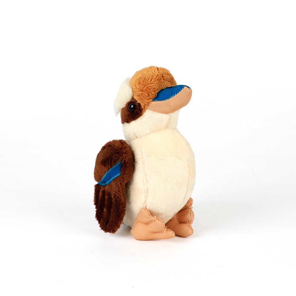 Kookaburra pocketkins plush toy on white background