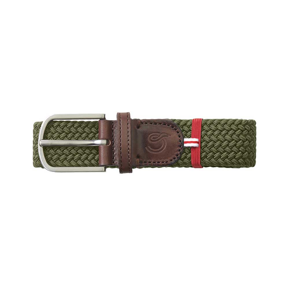 La Boucle Edinburgh belt. Braided elastic, leather, metal buckle. Australian Museum Shop online