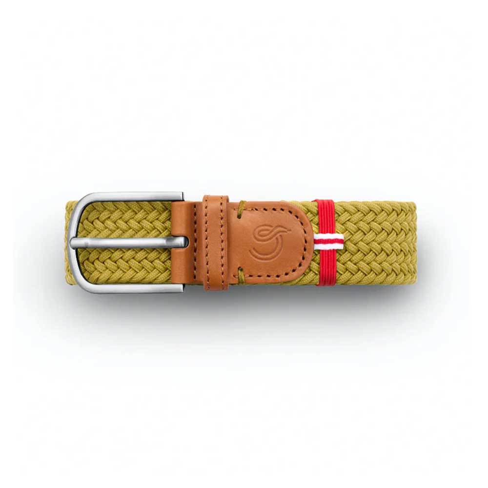 La Boucle capri belt. Braided elastic, leather, metal buckle. Australian Museum Shop online