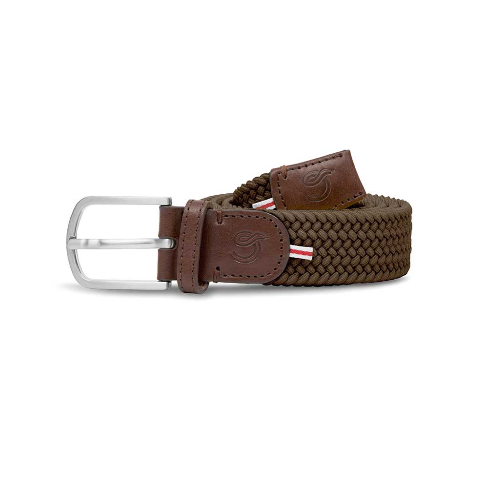 La Boucle Florence belt. Braided elastic, leather, metal buckle. Australian Museum Shop online