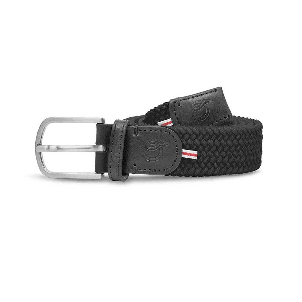 La Boucle London belt. Braided elastic, leather, metal buckle. Australian Museum Shop online
