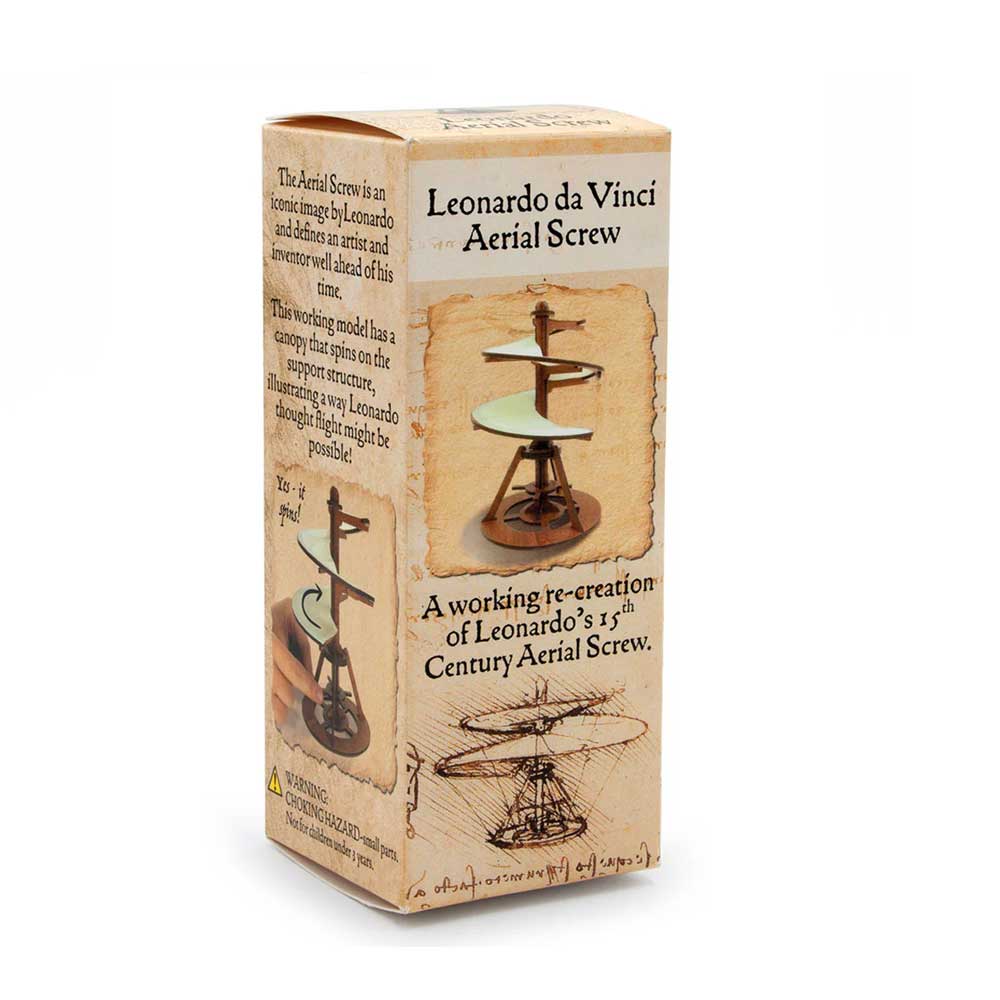 Leonardo da Vinci mini kit aerial screw on white background