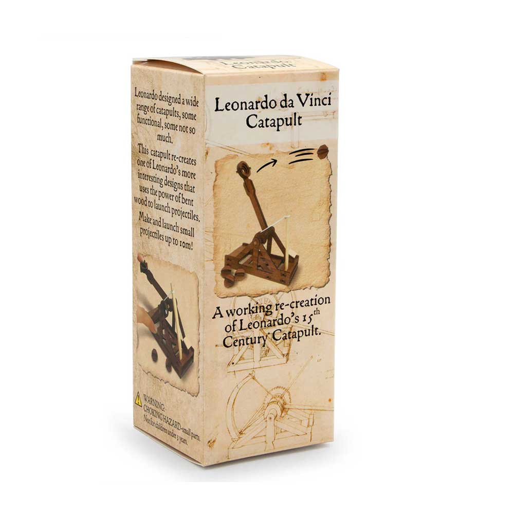 Leonardo da Vinci mini kit catapult on white background