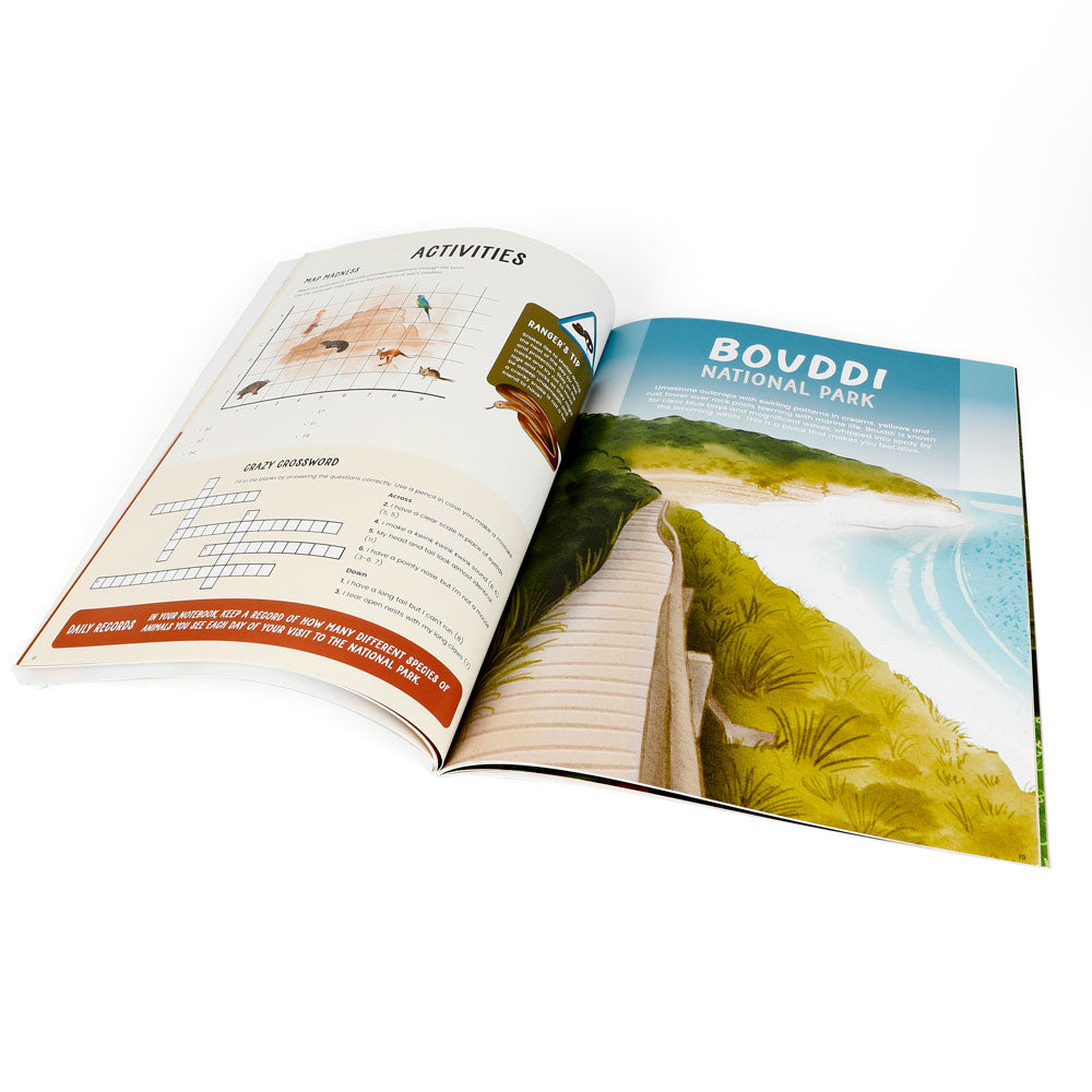 Little explorers Guide To New South Wales National Parks activity book on white background