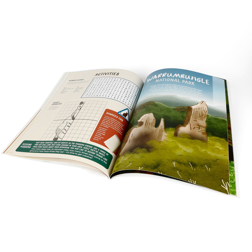 Little explorers Guide To New South Wales National Parks activity book on white background
