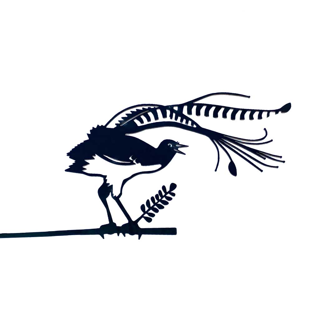 Lyrebird metal bird on white background for the Australian Museum Shop online